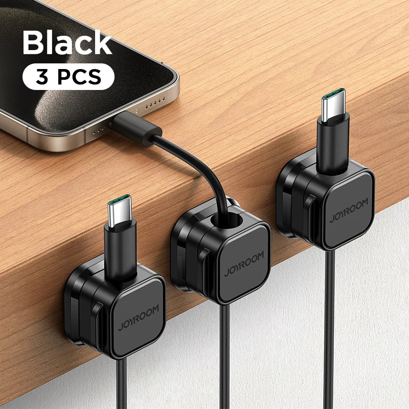 Magnetic Cable Clips Cable Smooth Adjustable Cord Holder under Desk Cable Management Wire Keeper Cable Organizer Holder