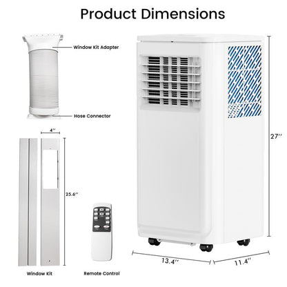 PUKAMI 8000 BTU Portable Air Conditioners,Portable AC Cools up to 350 Sq.Ft,Room Air Conditioner with Remote Control,Dehumidifier & 3-In-1 Floor Standing Air Conditioner 24Hrs Timer